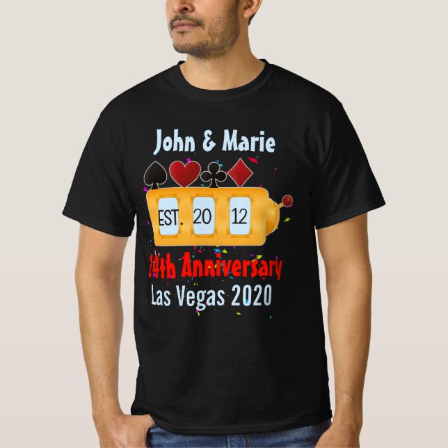 T-shirt Las Vegas Couple Anniversaire Célébrer Custom (Devant)