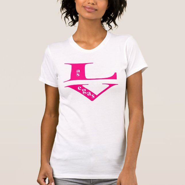 T-shirt Las Vegas Hot Pink Ladies Scoop Décontracté (Devant)