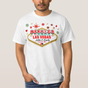 T-shirt Las Vegas Marié Couple Correspondant Vacances Neva