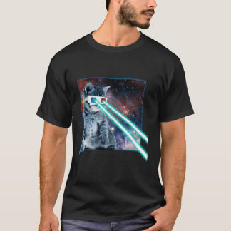 T-shirt Laser Eyes Space Cat Kitty 3D Glaces