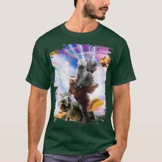 T-shirt Laser Eyes Space Guinea Pig Cat Sloth Dinosaure