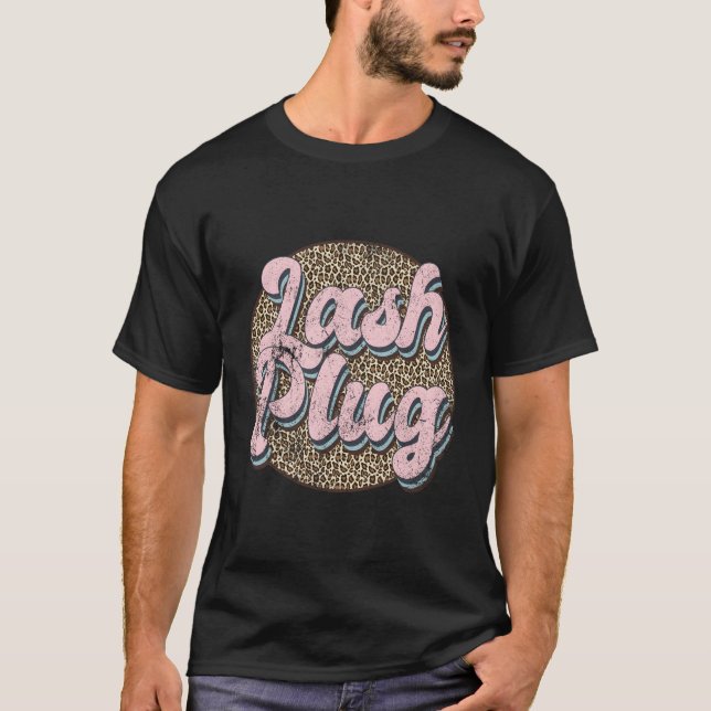 T-shirt Lash Plug Lash Tech Lash Lash Leopard Lash (Devant)