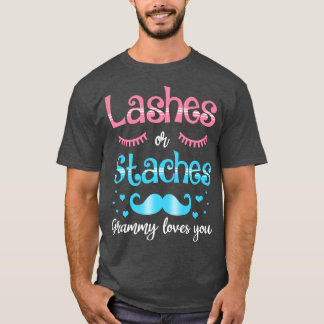 T-shirt Lashes Ou Staches Grammy Aime Vous Révéler Le Sexe