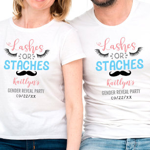 T-shirt "Lashes Ou Staches" Parti Moderne De Révélation De