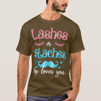 T-shirt Lashes Ou Staches POP Vous Aime Révéler Le Sexe