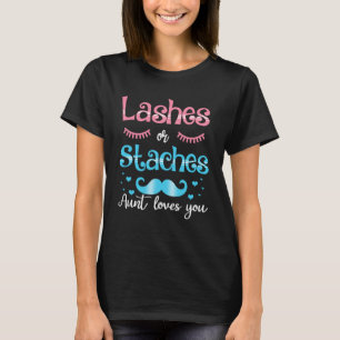 T-shirt Lashes Ou Staches Tante Vous Aime Révéler Le Sexe
