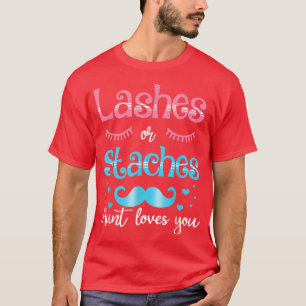 T-shirt Lashes Ou Staches Tante Vous Aime Révéler Le Sexe