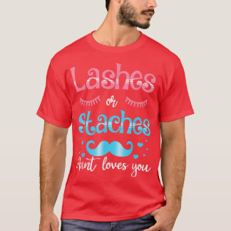 T-shirt Lashes Ou Staches Tante Vous Aime Révéler Le Sexe