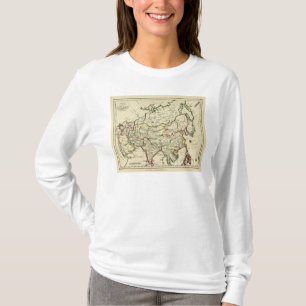 T-shirt L'Asie avec des frontières décrites
