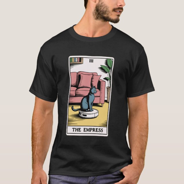 T-shirt L'aspirateur robot impératrice Chat Tarot drôle C (Devant)
