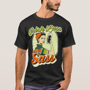T-shirt Lass Irlandais Femme Plein De Sass Vintage Funny S