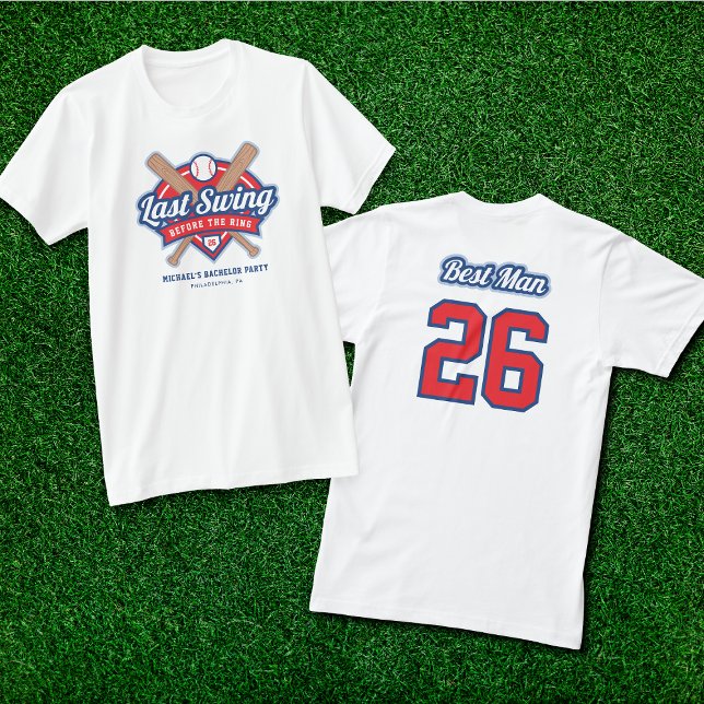T-Shirt Last Swing Baseball Bachelor Best Man (Créateur téléchargé)