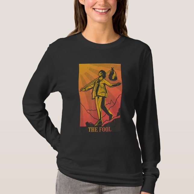 T-shirt L'Astrologie Fool Tarot Card Occult Hobo Avec Bin (Devant)