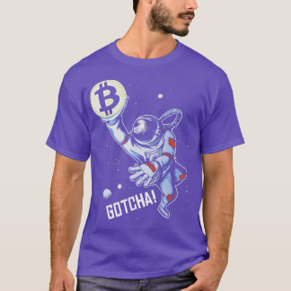 T-shirt L'Astronaut Bitcoin En Crypto Universe Joue Le Bas