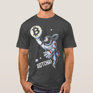 T-shirt L'Astronaut Bitcoin En Crypto Universe Joue Le Bas