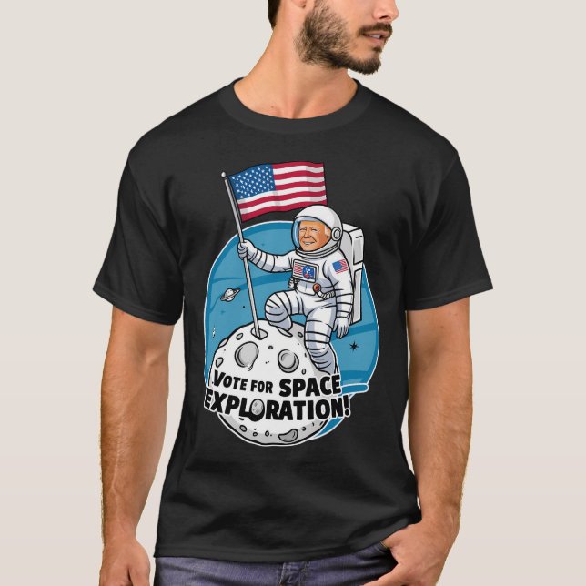 T-shirt L'Astronaut Trump Vote Pour L'Exploration Spatiale (Devant)