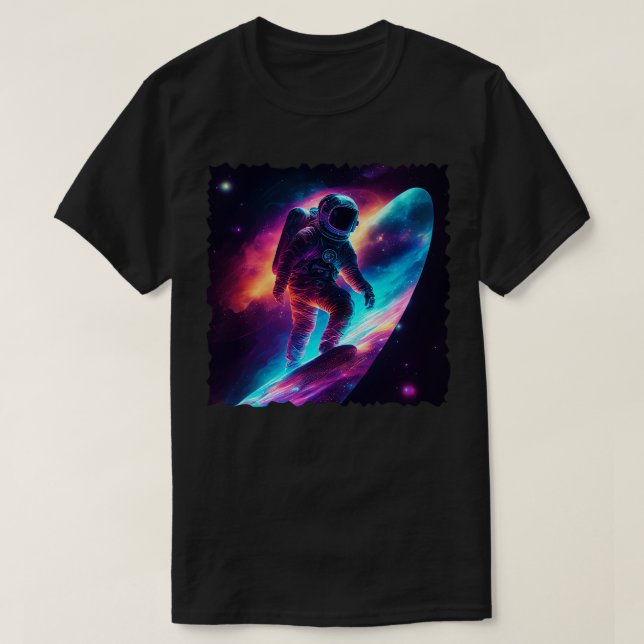 T-shirt L'astronaute à cheval sur les étoiles (Design devant)