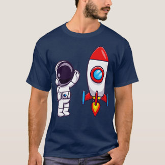 T-shirt L'astronaute agite la main au dessin animé de la f