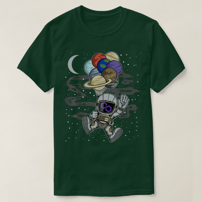 T-shirt L'Astronaute Agite Une Pièce Matique Polygone Sur  (Design devant)