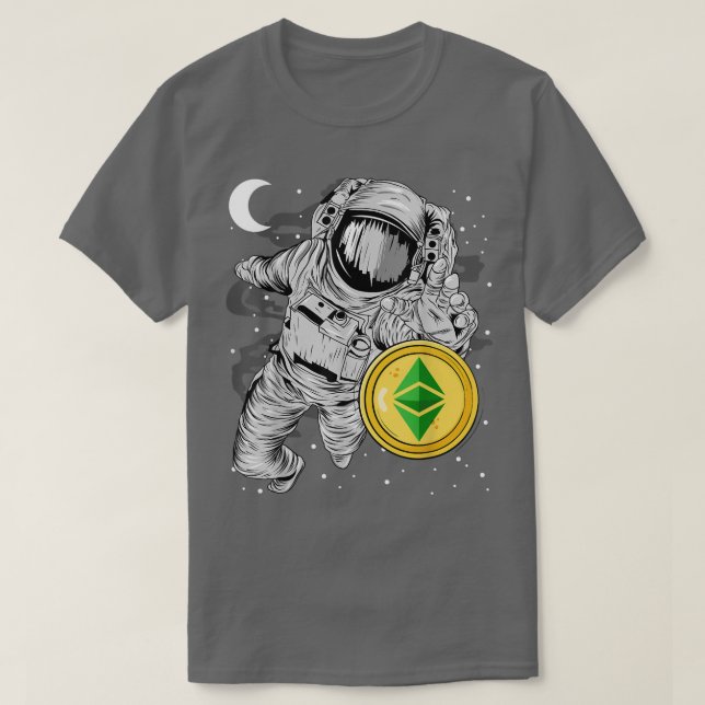 T-shirt L'Astronaute Atteint L'Ethereum Classic ETH Coin À (Design devant)