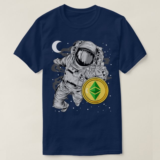 T-shirt L'Astronaute Atteint L'Ethereum Classic ETH Coin À (Design devant)