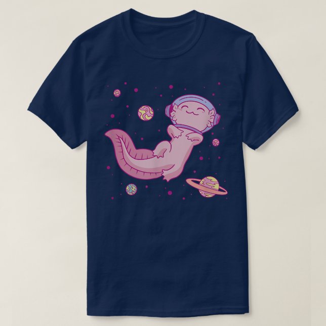 T-shirt L'astronaute Axolotl Spaceman Outdoor Planets Ka (Design devant)