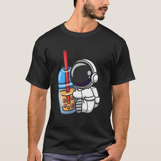 T-shirt L'astronaute Boba Bubble Tea (Devant)
