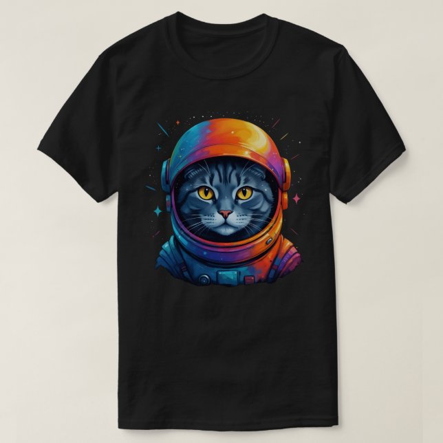 T-shirt L'astronaute Cat Space Amusant Amoureux des chats (Design devant)