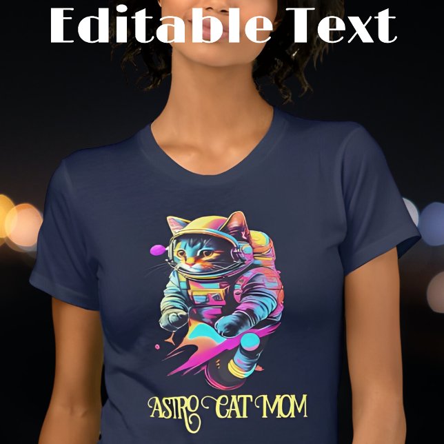 T-shirt L'astronaute coloré Chat Maman (Créateur téléchargé)