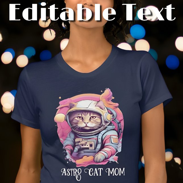 T-shirt L'astronaute coloré Chat Maman (Créateur téléchargé)