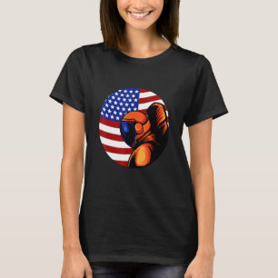 T-shirt L'astronaute Cosmonaut USA US American Flag Space