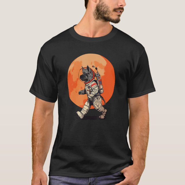 T-shirt L'astronaute de Chien drôle de Schnauzer Mars (Devant)