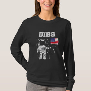 T-shirt L'Astronaute De Dibs Moon Us Drapeau Américain 4 J