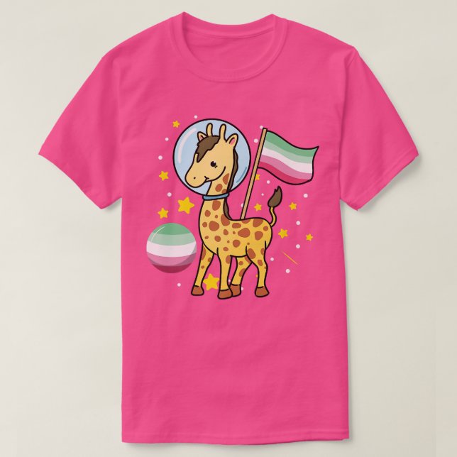 T-shirt L'astronaute de girafe, fierté (Design devant)