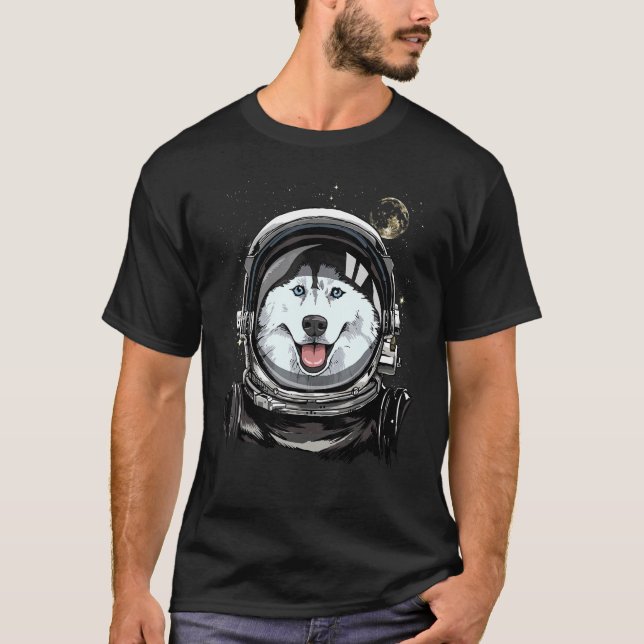 T-shirt L'astronaute de l'espace Sibérien Husky Animal Do (Devant)