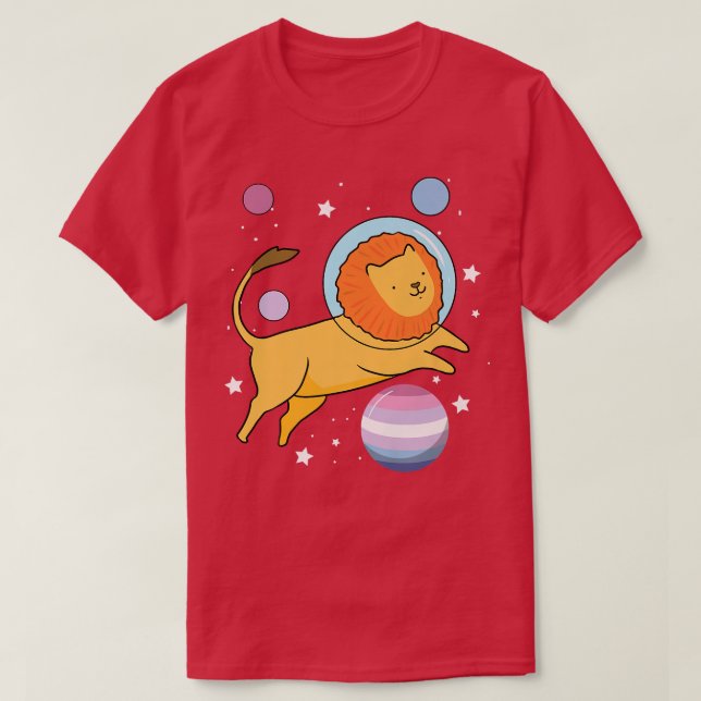 T-shirt L'astronaute de Lion Bigender Pride (Design devant)