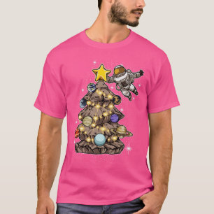 T-shirt L'astronaute Décore Le Cadeau De Noël Arbre De Noë