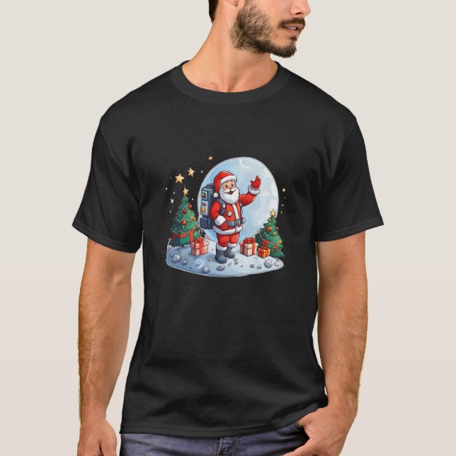 T-shirt L'astronaute des enfants Père Noël dans l'espace N (Devant)