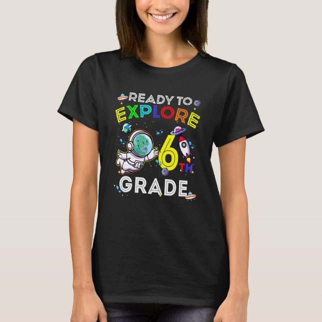 T-shirt L'astronaute Dino Dinosaure de l'espace prêt à exp (Devant)