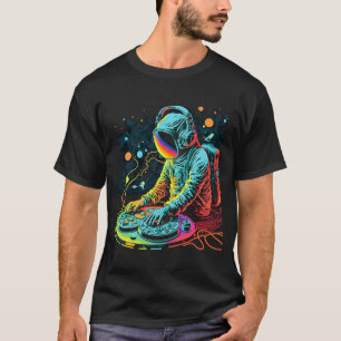 T-shirt L'astronaute DJ Jouer Tourne-disques dans le cool