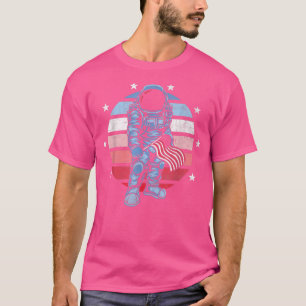 T-shirt L'astronaute du drapeau américain 4 juillet
