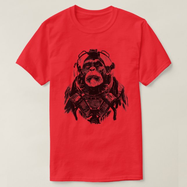 T-shirt L'astronaute du singe de l'espace Ape Amoureux des (Design devant)