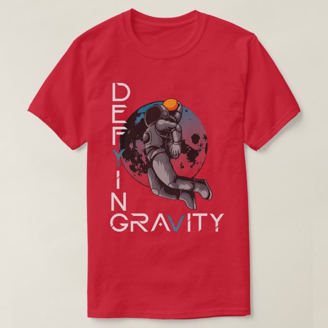 T-shirt L'astronaute Dunks Basketball dans l'espace Défier (Design devant)