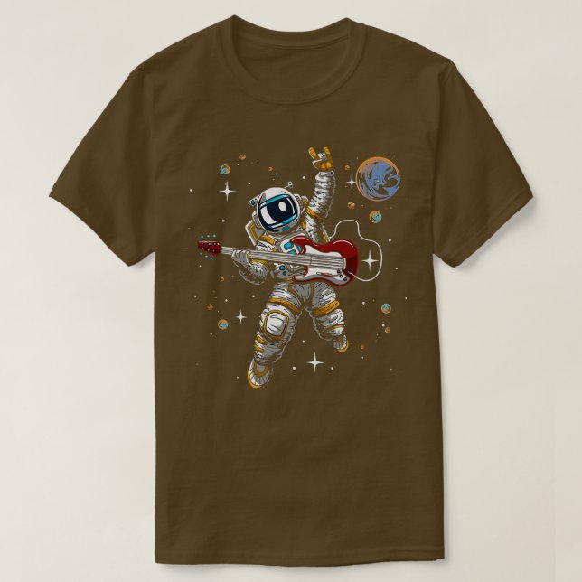T-shirt L'Astronaute Embrasse Sur Un Astéroïde Avec La Gui (Design devant)