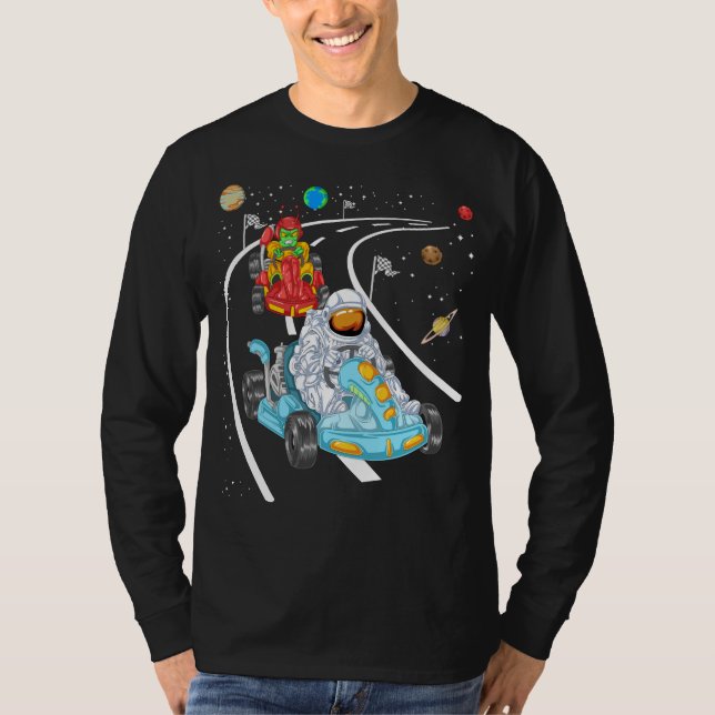 T-shirt L'astronaute et alien Gokart (Devant)
