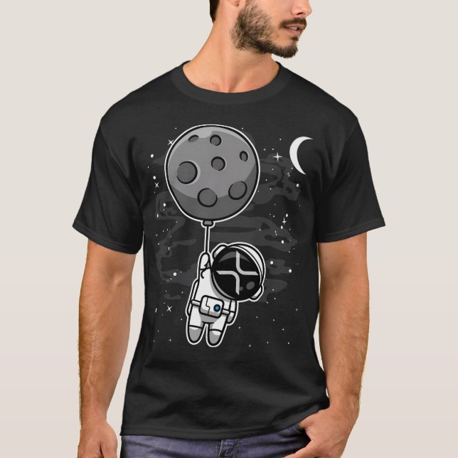 T-shirt L'Astronaute Flottant Ripple Xrp Coin À Lune Cry (Devant)