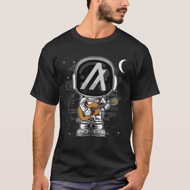 T-shirt L'Astronaute Guitare Algorand ALGO Coin À La Lune  (Devant)