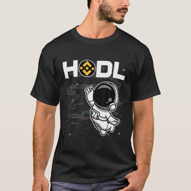 T-shirt L'Astronaute HODL Liaison BNB Pièce À La Crypto Lu (Devant)