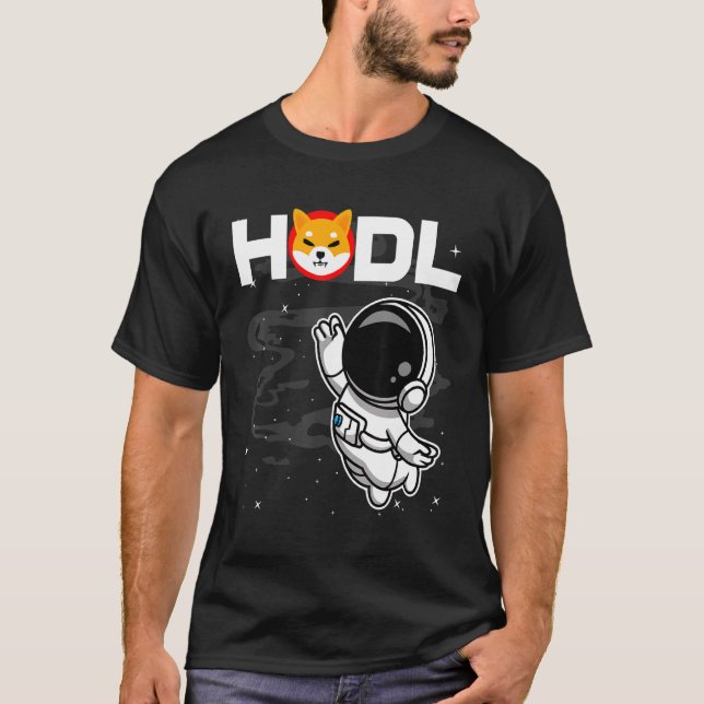 T-shirt L'Astronaute Hodl Shiba Inu Shib Coin À Moon Cry (Devant)