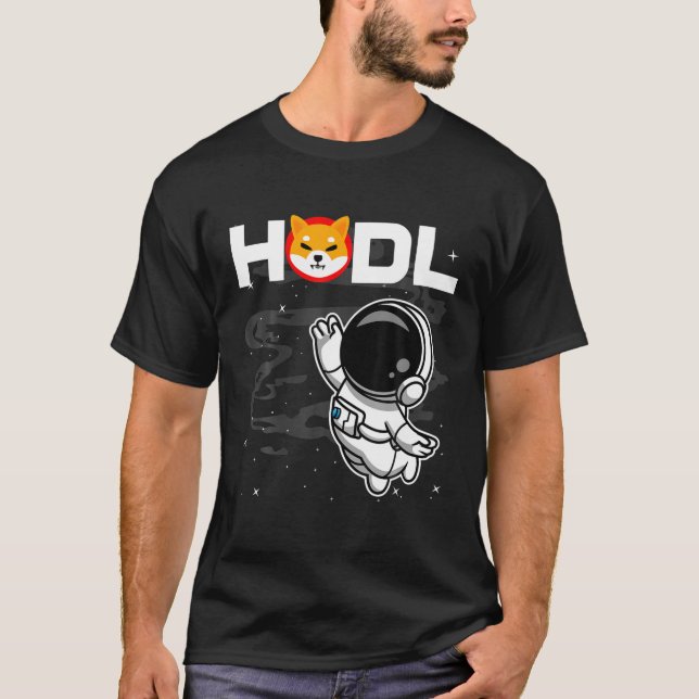 T-shirt L'astronaute HODL Shiba Inu SHIB Pièce À La Lune C (Devant)